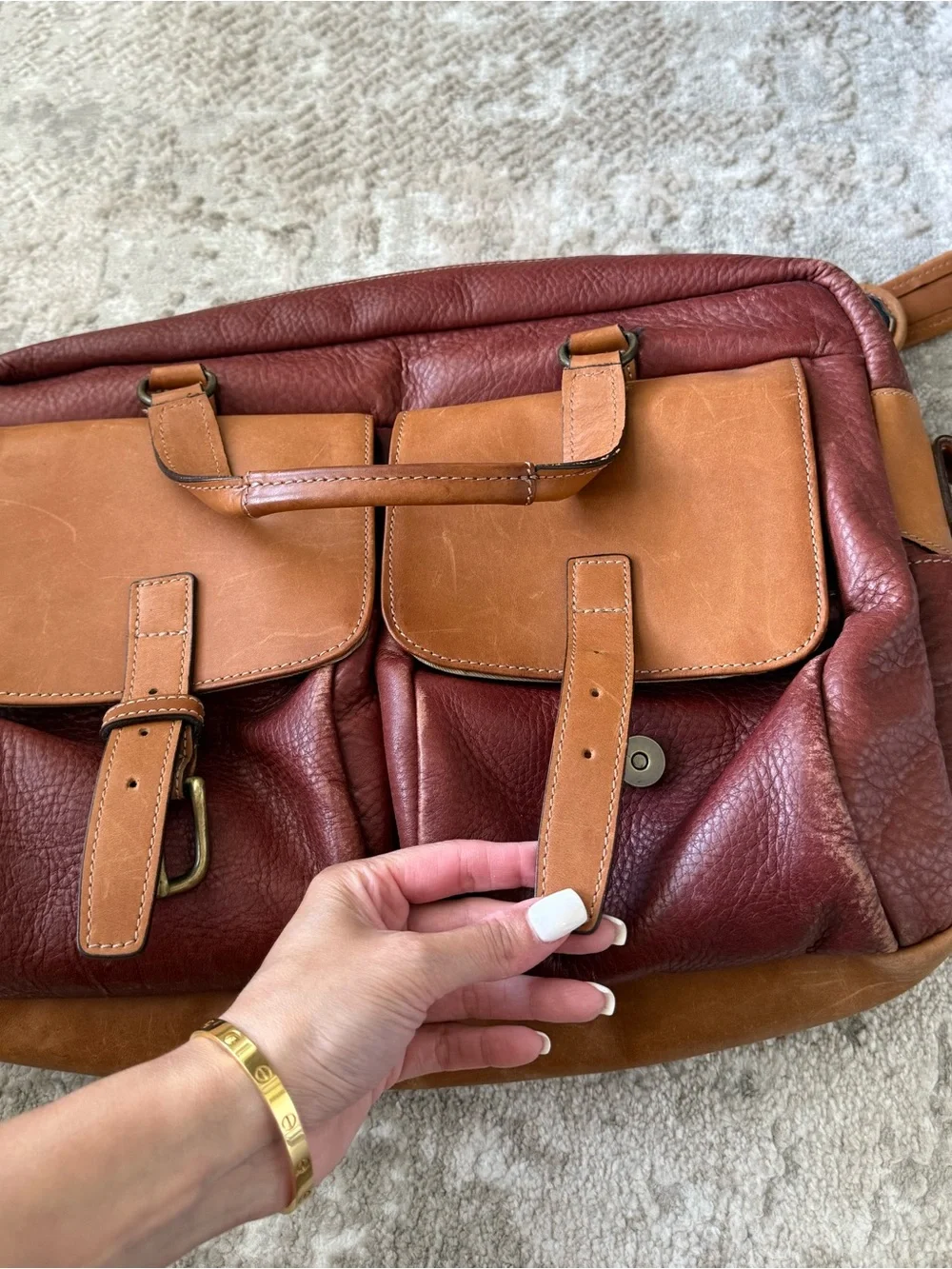 Korchmar Tan Leather Briefcase